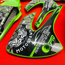 Load image into Gallery viewer, KX85 PLASTICS FENDERS SHROUDS GRAPHICS OEM GENUINE KAWASAKI KX 85 100 (2001-2013