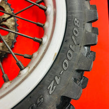 Load image into Gallery viewer, KTM65 REAR WHEEL COMPLETE 12&quot; RIM TIRE OEM GENUINE KTM 65 SX 2003-2008