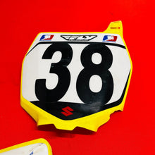 Load image into Gallery viewer, RMZ450 NUMBER PLATES PLASTICS COVERS GENUINE OEM SUZUKI RMZ 450 (2005-2007)
