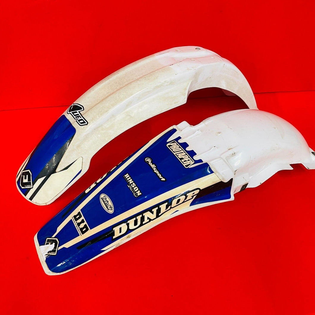YZ250F WHITE FENDERS FRONT REAR PLASTICS GENUINE OEM YAMAHA YZ 250 F (01-02)