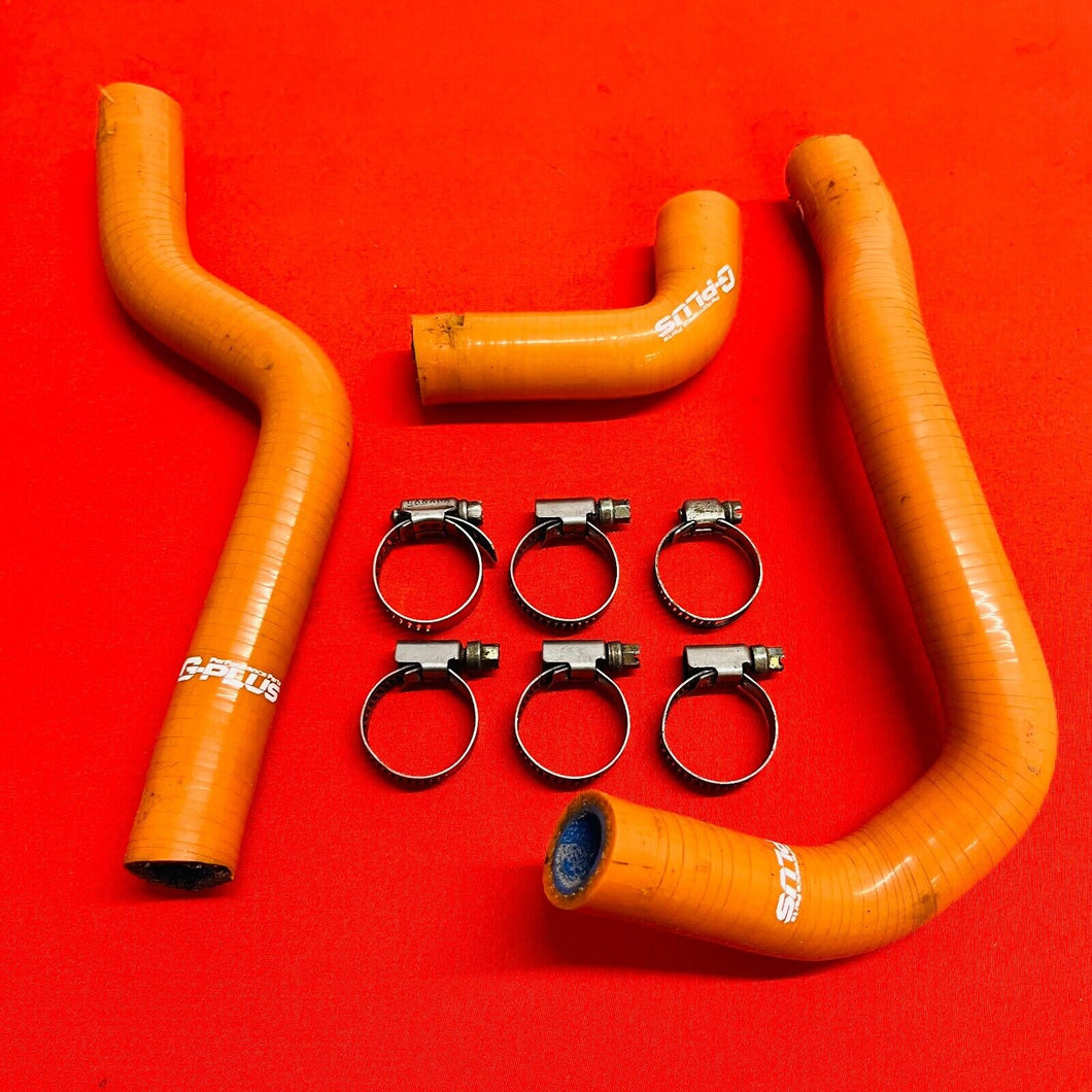KTM65 RADIATOR HOSE KIT ORANGE HOSES LINE PIPES CLAMPS KTM 65 SX (2003-2008)