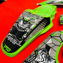 Load image into Gallery viewer, KX85 PLASTICS FENDERS SHROUDS GRAPHICS OEM GENUINE KAWASAKI KX 85 100 (2001-2013