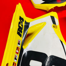 Load image into Gallery viewer, RMZ450 NUMBER PLATES PLASTICS COVERS GENUINE OEM SUZUKI RMZ 450 (2005-2007)