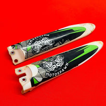 Load image into Gallery viewer, KX85 FORK GUARDS COVERS OEM GENUINE KAWASAKI KX 85 100 (2001-2013)