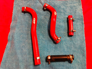 CRF 150 R RADIATOR HOSE KIT RED HOSES AND CLAMPS CV4 (07-18) HONDA CRF150R RB