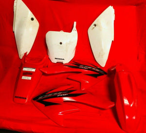 CRF70 PLASTICS KIT COMPLETE FENDERS AUTHENTIC STOCK OEM HONDA 2004-2012 CRF 70 F